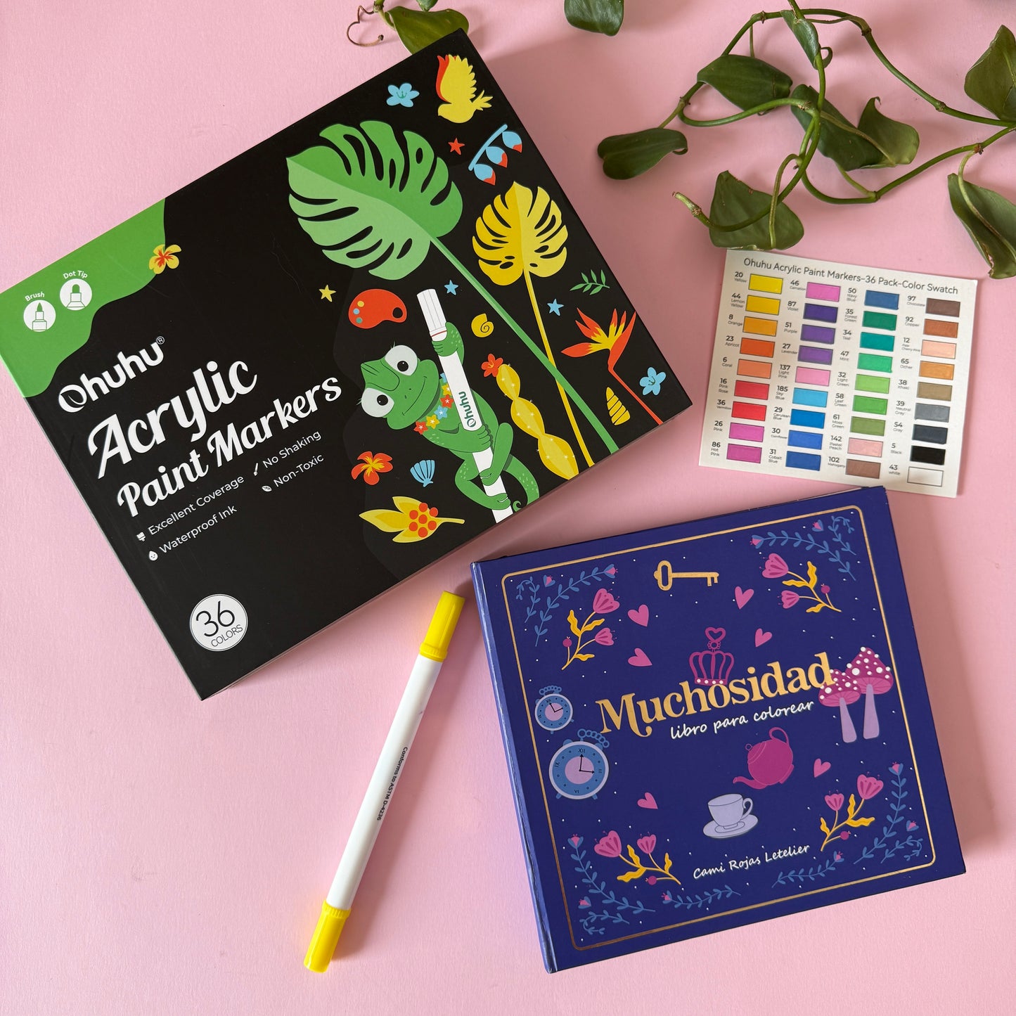 Pack libro Muchosidad + acrilicos ohuhu 36 colores + envio GRATIS