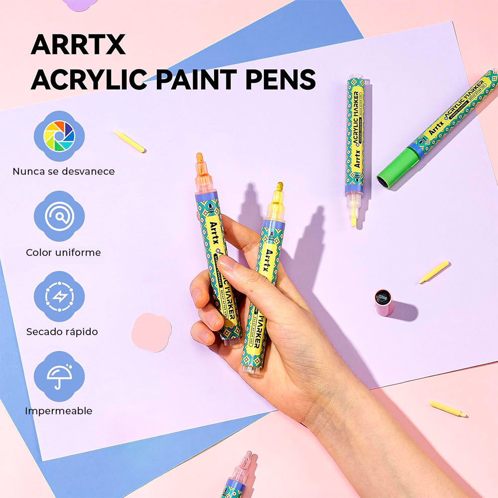 Marcadores acrílicos ARRTX | 48 COLORES PUNTA DE REDONDA