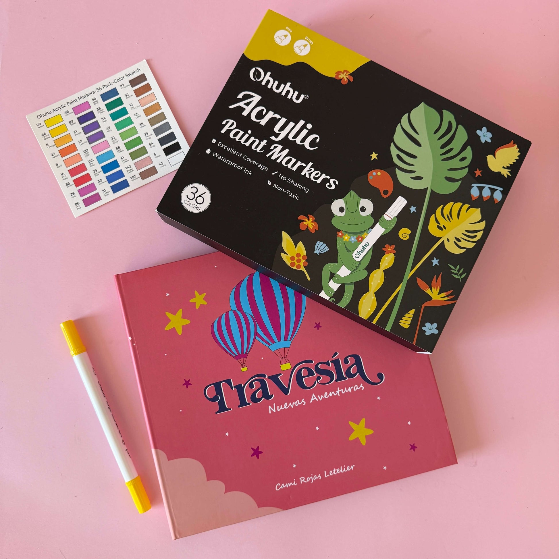 Pack Libro Travesía nuevas aventuras + acrílicos Ohuhu + envÍo gratis - Cami Rojas Letelier