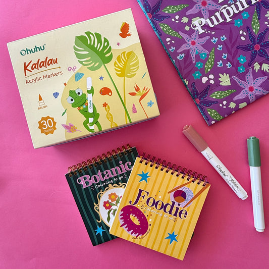 Pack coloring to go + marcadores ohuhu