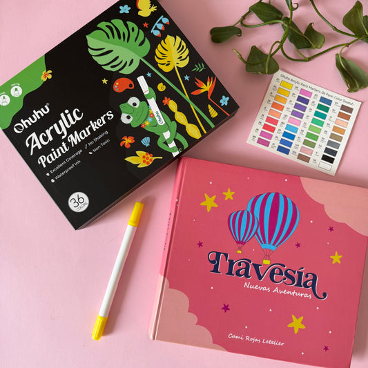 Pack libro Travesía + acrilicos ohuhu 36 colores + envio GRATIS