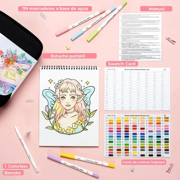 Marcadores Doble punta PUPE OHUHU 120 colores + envío GRATIS