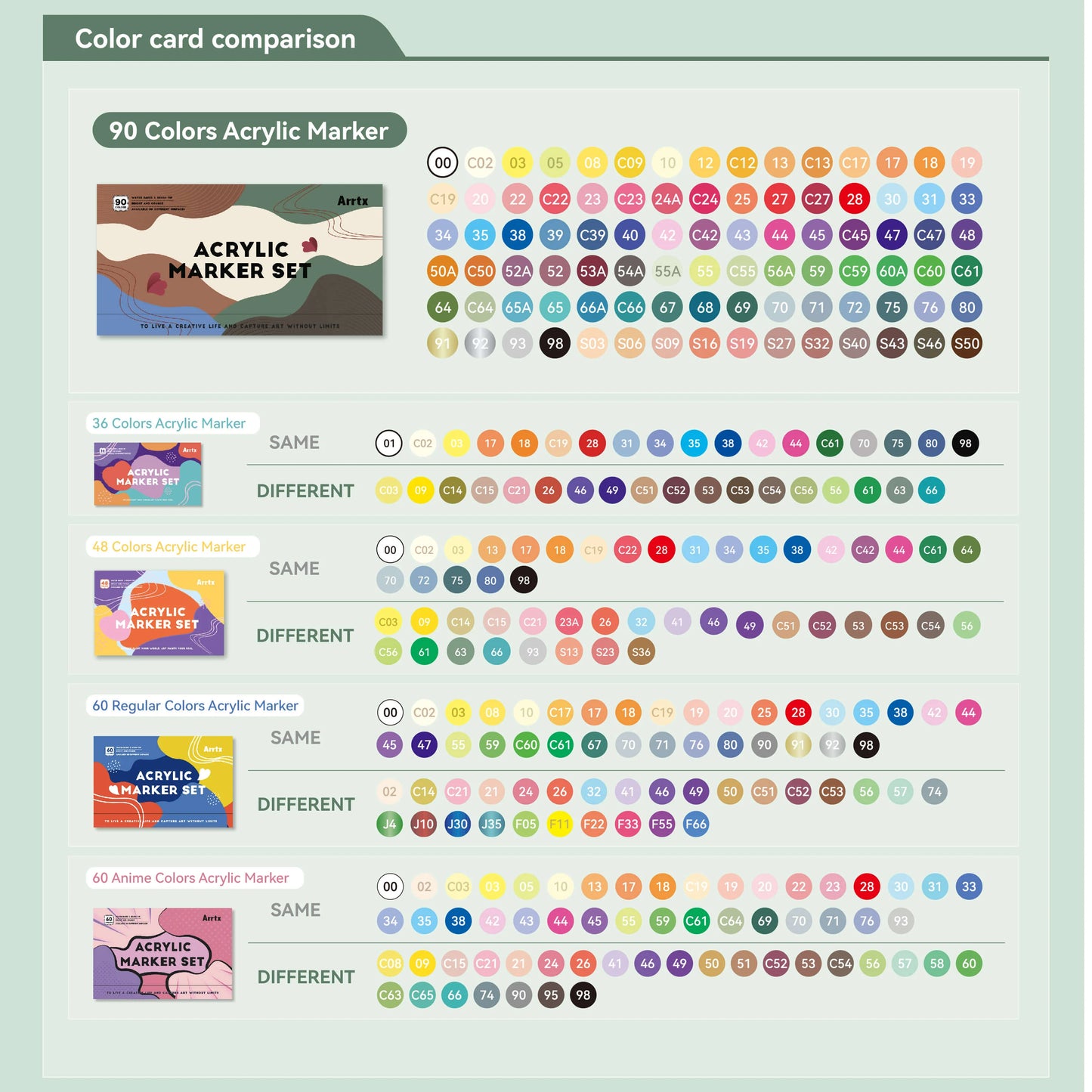 Marcadores acrílicos ARRTX | 90 COLORES PUNTA PINCEL+ ENVIO GRATIS