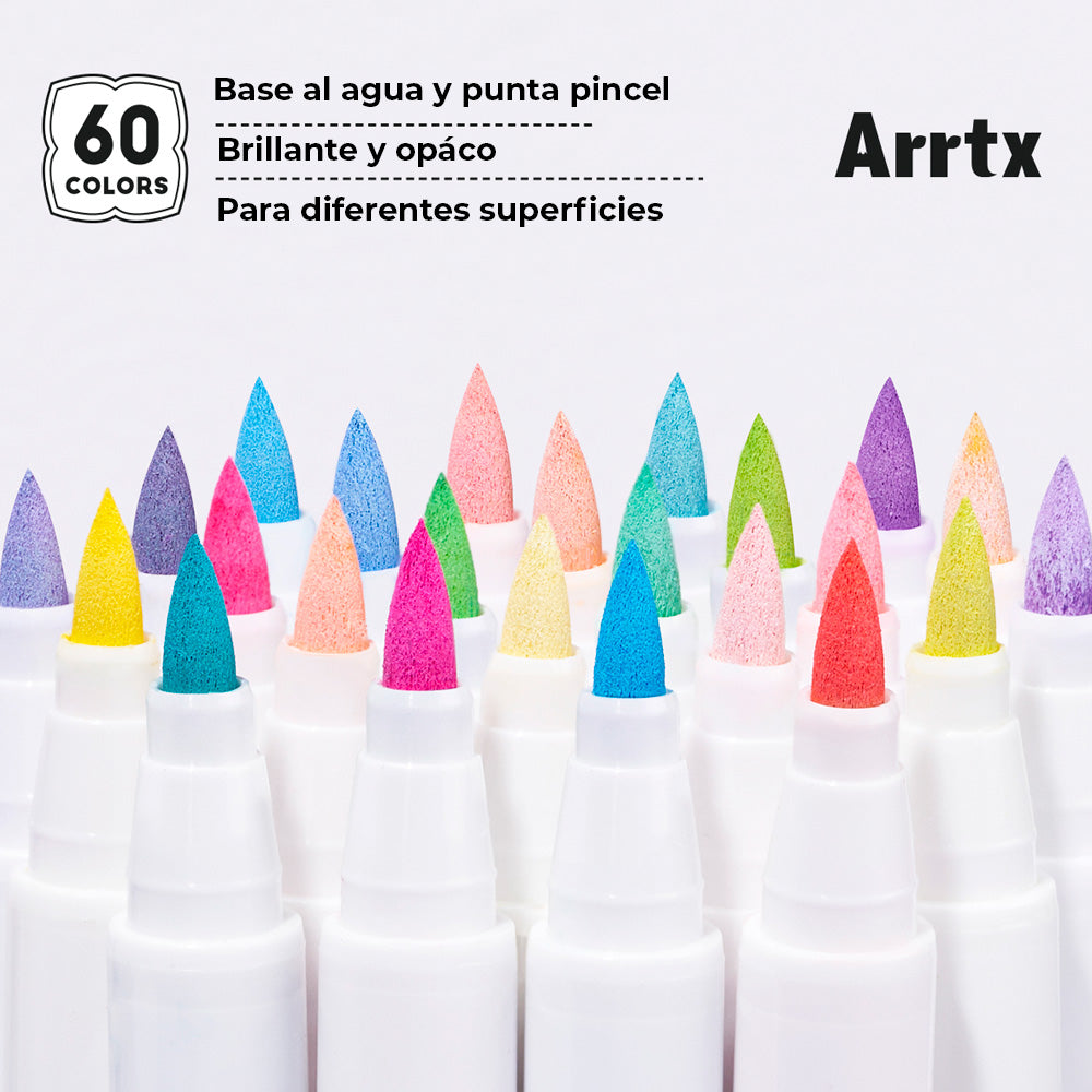 Marcadores acrílicos ARRTX | 60 COLORES ANIME PUNTA PINCEL