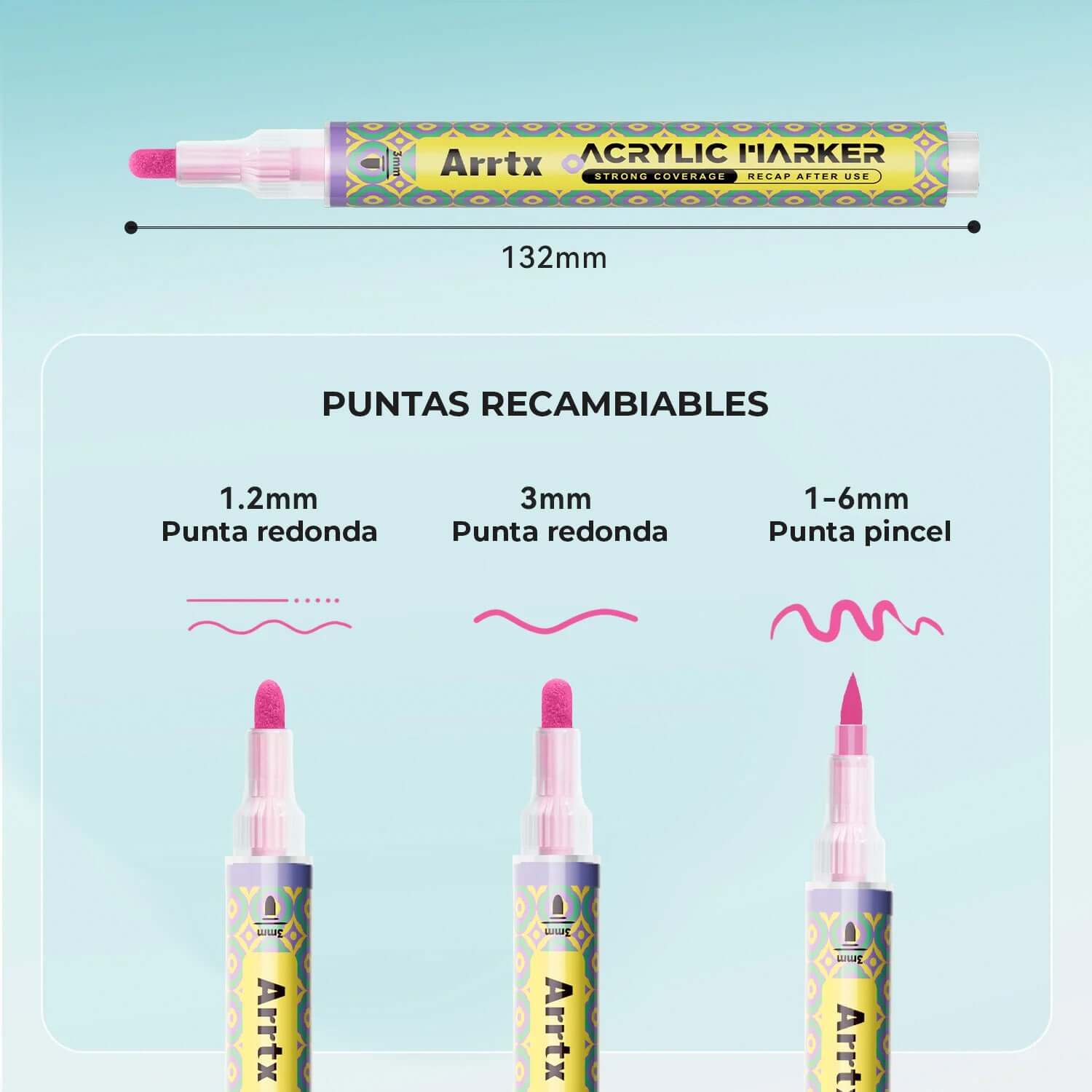 Marcadores acrílicos ARRTX |72 COLORES TRIPLE PUNTA+ ENVIO GRATIS - Cami Rojas Letelier