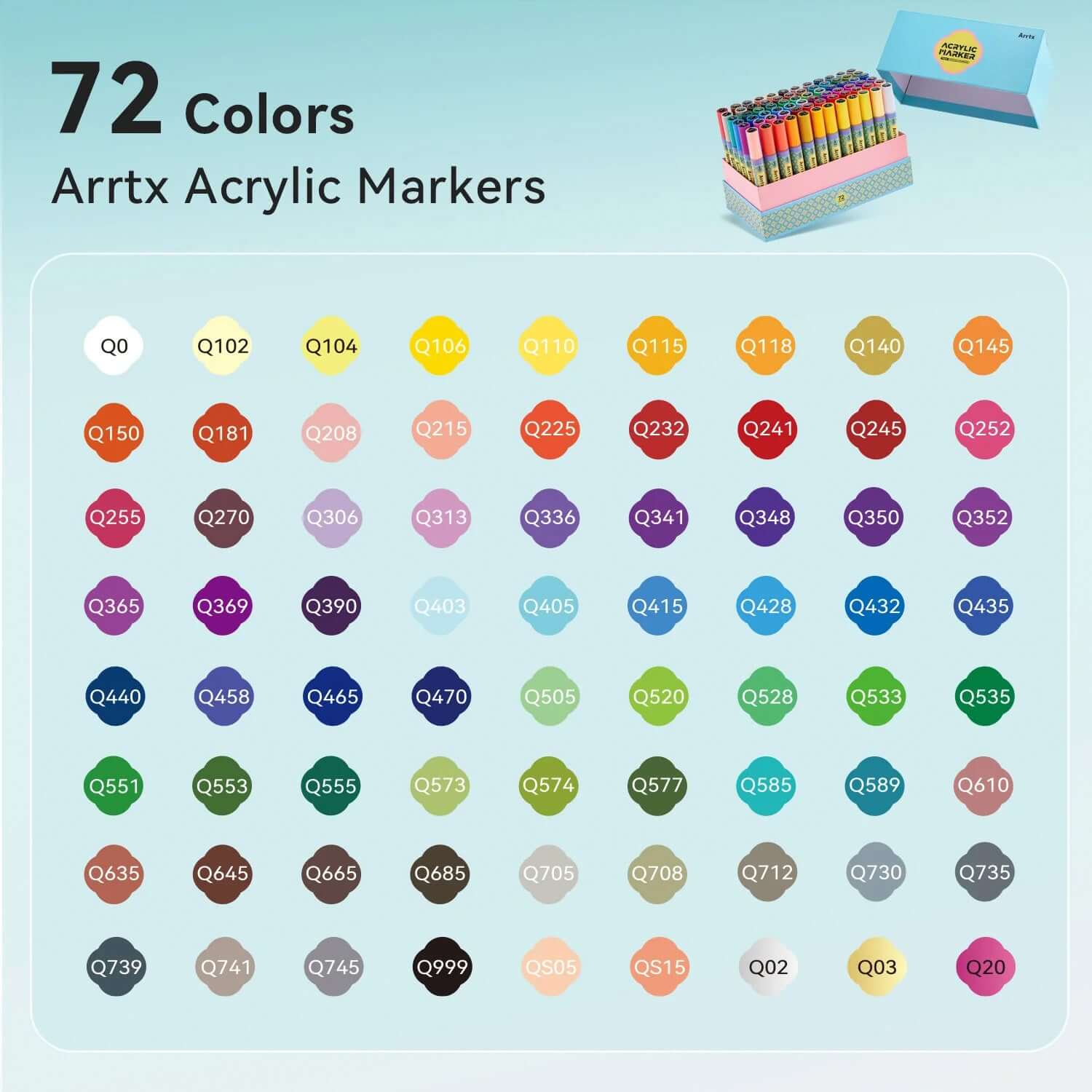 Marcadores acrílicos ARRTX |72 COLORES TRIPLE PUNTA+ ENVIO GRATIS - Cami Rojas Letelier