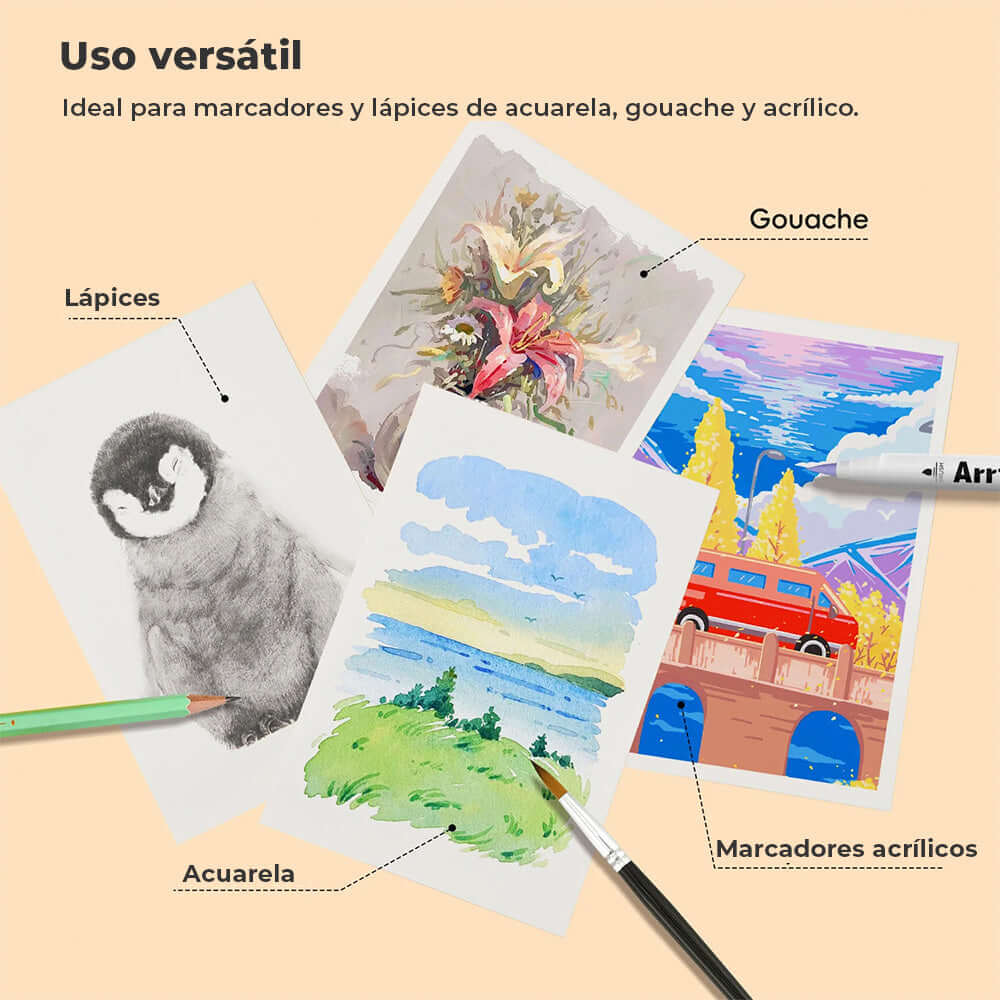 Libreta acuarela Arrtx- hojas 100% algodón - Cami Rojas Letelier
