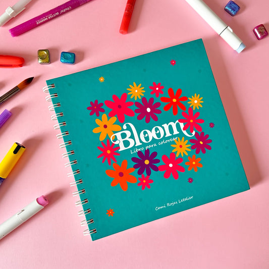 Libro para colorear BLOOM con flores – La Purpurina