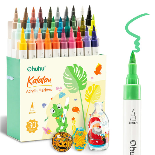 Marcadores acrílicos Kalalau de Ohuhu | Punta pincel 30 colores