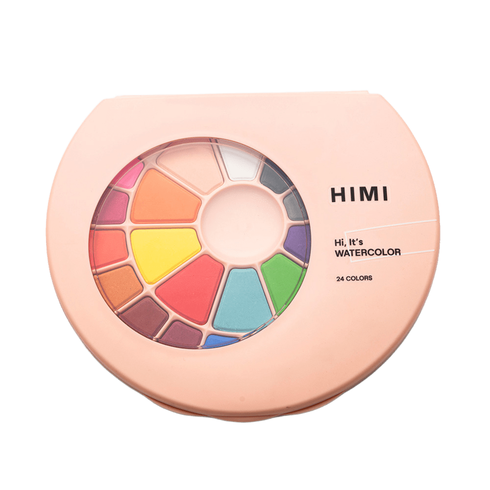 HIMI SET DE PINTURA SÓLIDA SEMI HUMEDA 24 COLORES (ESTUCHE DAMASCO) - Cami Rojas Letelier