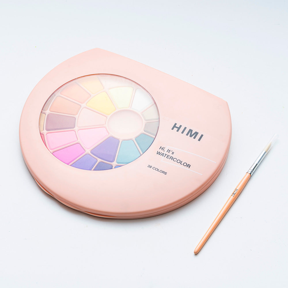 HIMI SET DE PINTURA SÓLIDA SEMI HUMEDA 24 COLORES (ESTUCHE DAMASCO) - Cami Rojas Letelier