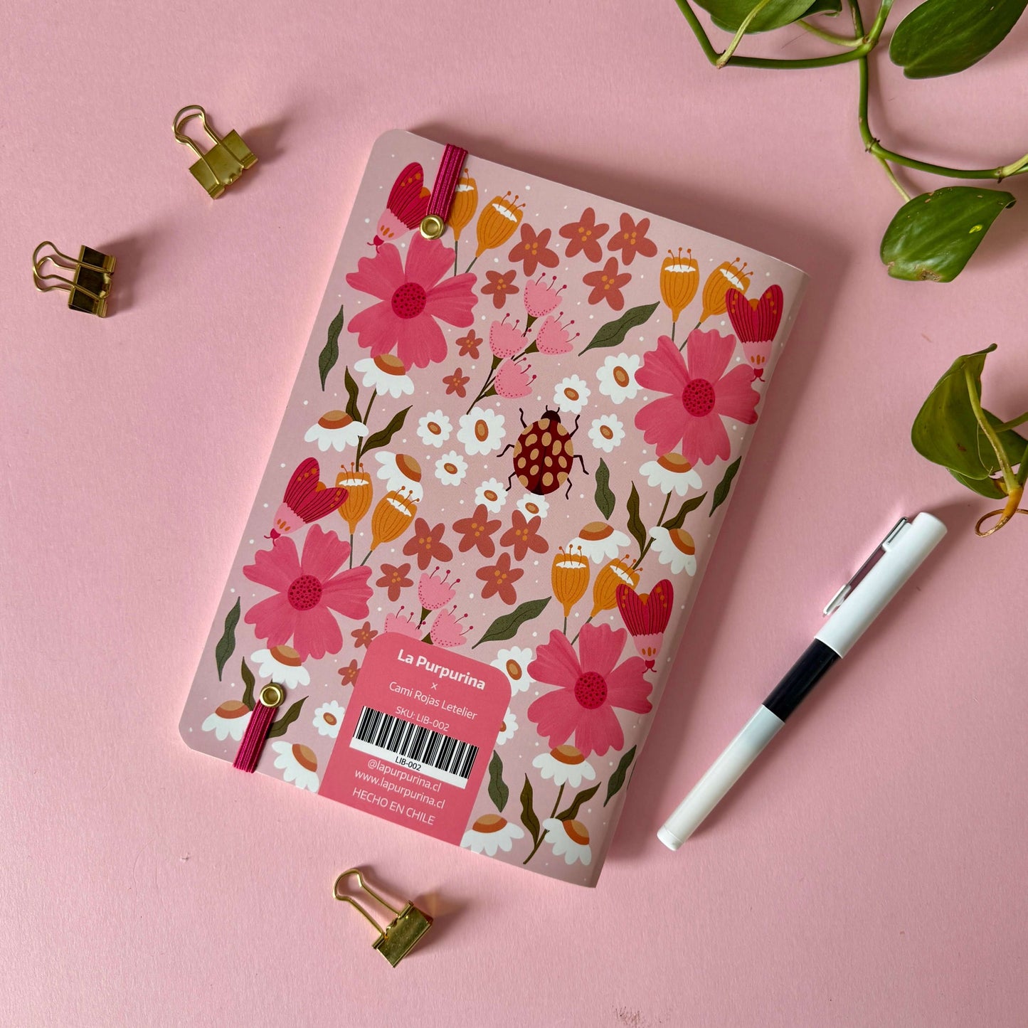 Libreta Florecer rosada - Cami Rojas Letelier
