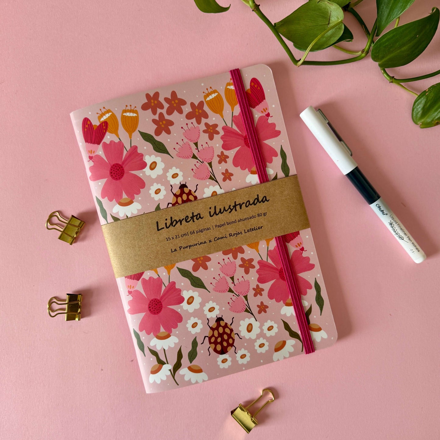 Libreta Florecer rosada - Cami Rojas Letelier