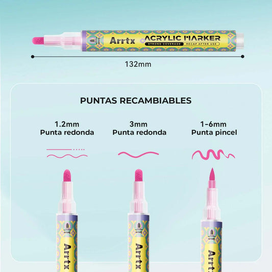 Marcadores acrílicos ARRTX |72 COLORES TRIPLE PUNTA+ ENVIO GRATIS - Cami Rojas Letelier
